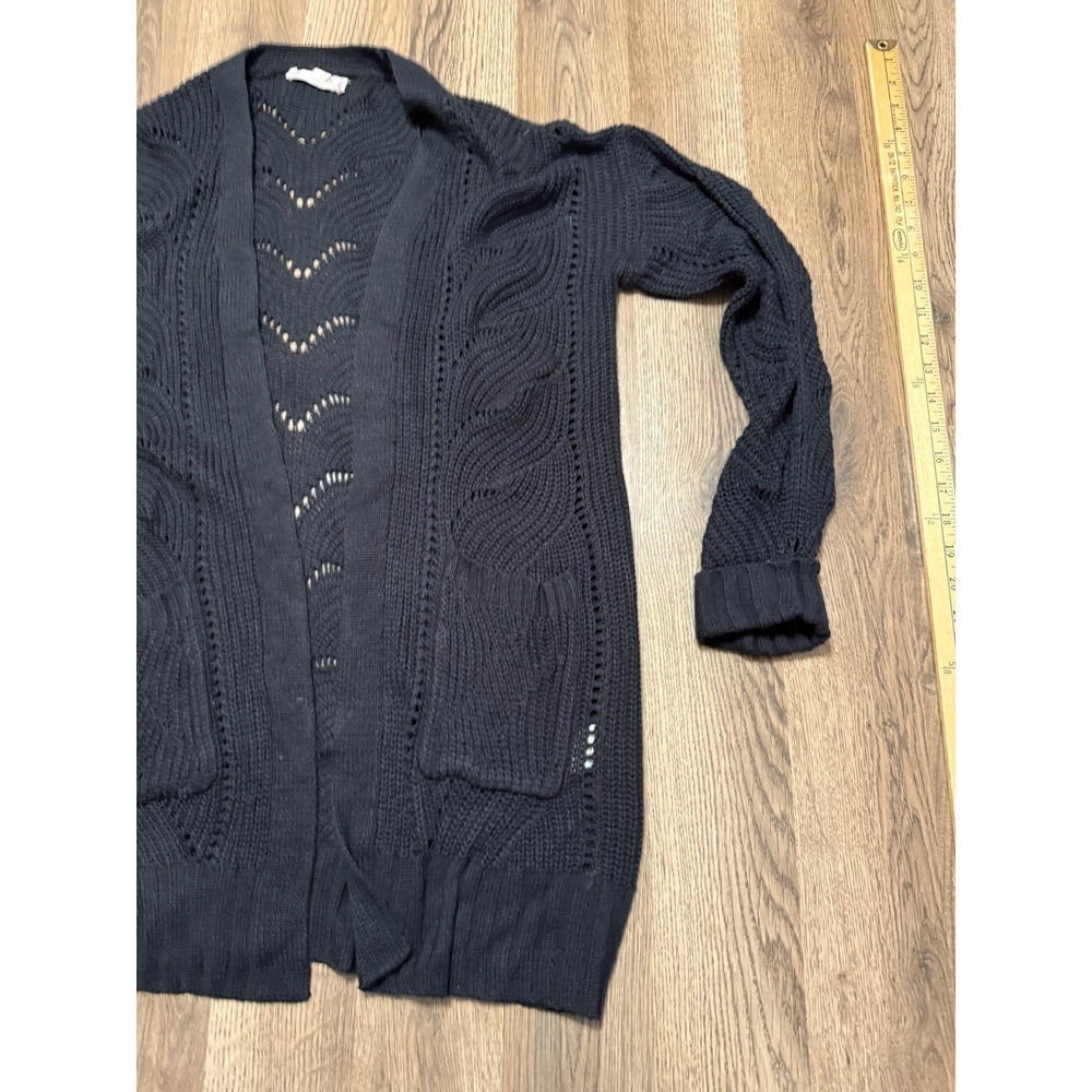Pink Republic Sweater, Women's Size Large, Black, Long Sleeve, Open Cardigan - Picture 4 of 10